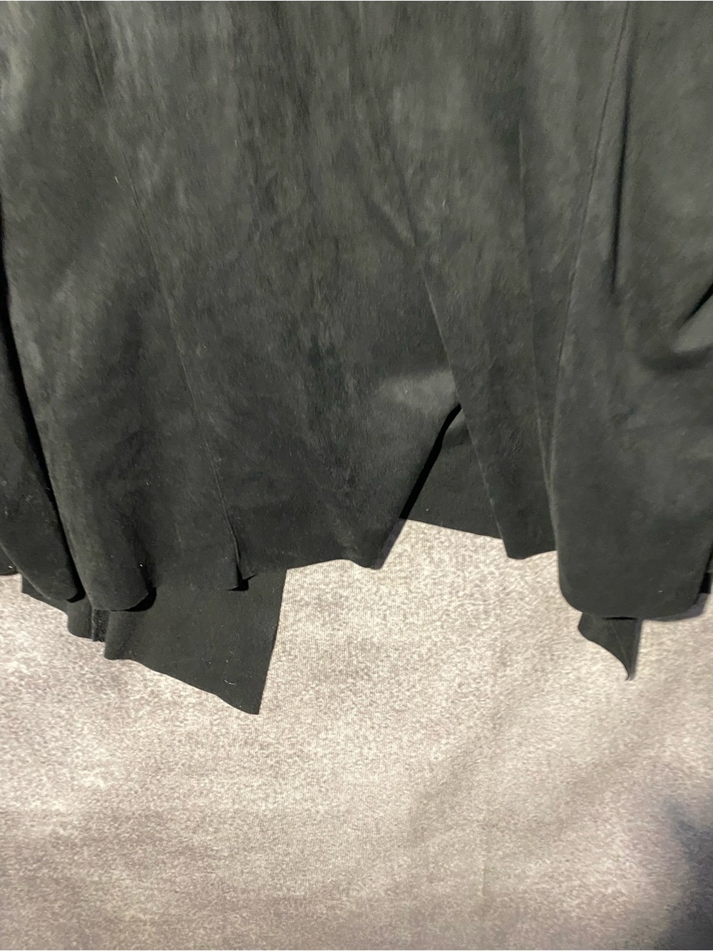 Catherine Malandrino Black Faux Leather Open Front Draped Jacket Size 2X - Picture 5 of 9